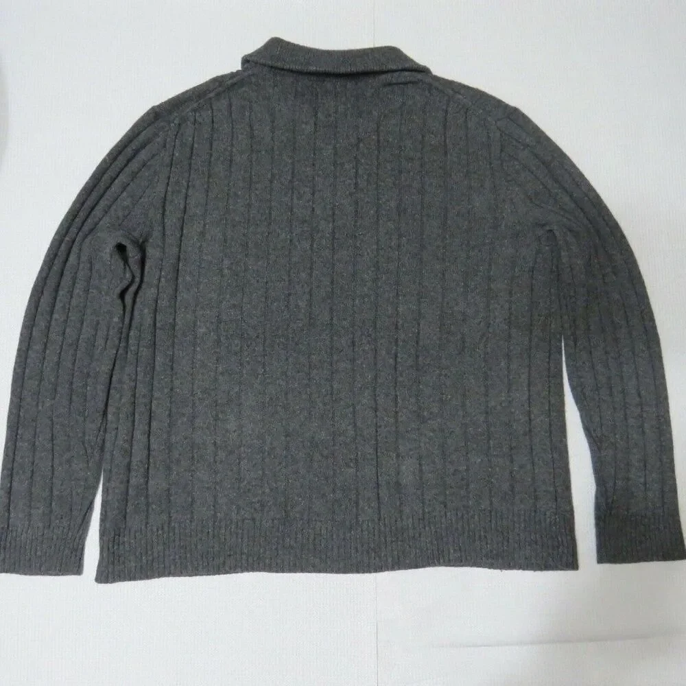 Banana Republic Men's Button Packet Pullover Sweater Heather Gray Size Large